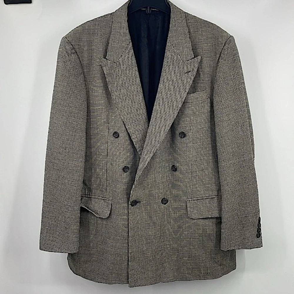 Vintage Oscar De La Renta Houndstooth sport coat jacket Size 44L